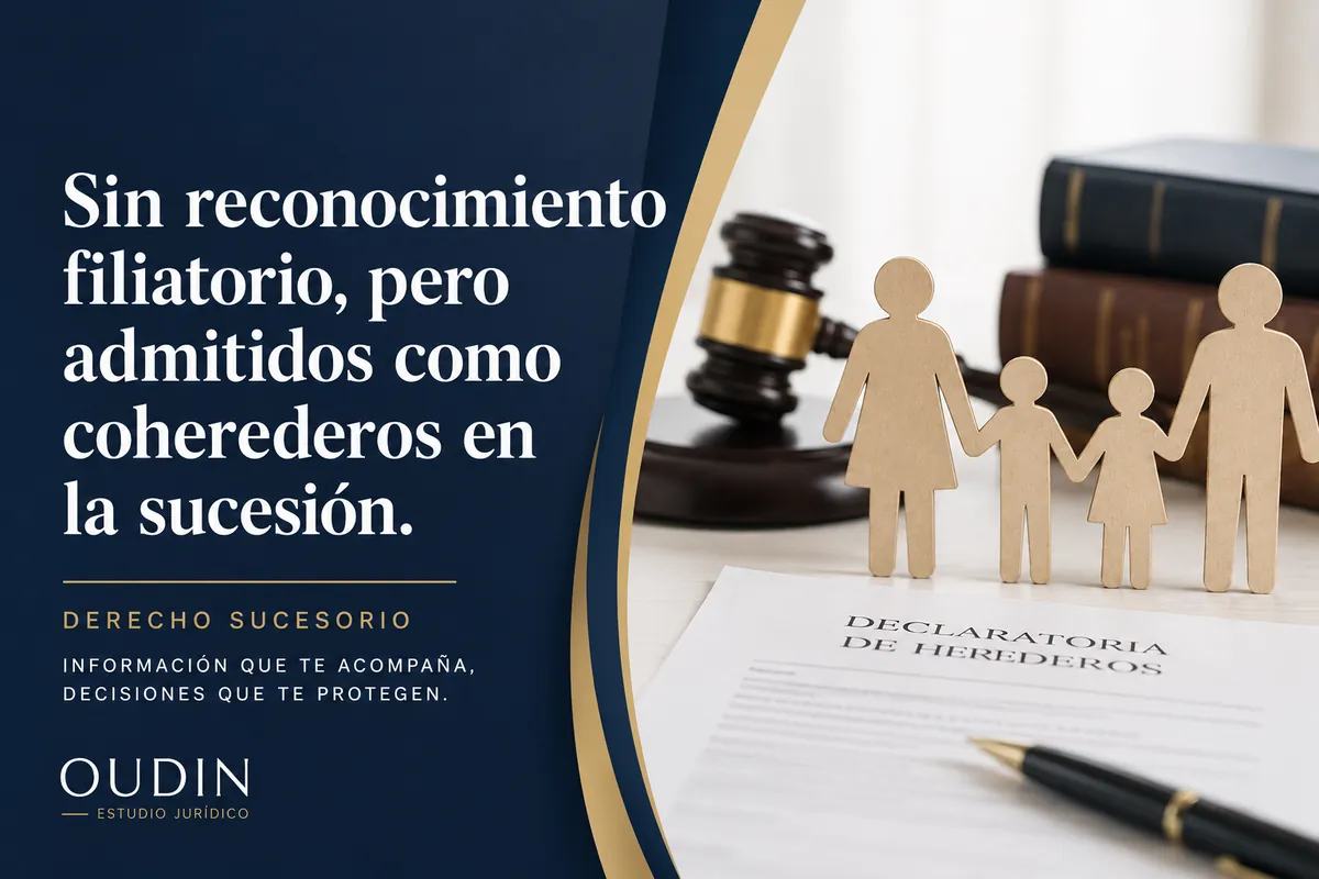 Sin reconocimiento filiatorio, pero admitidos como coherederos en la sucesión