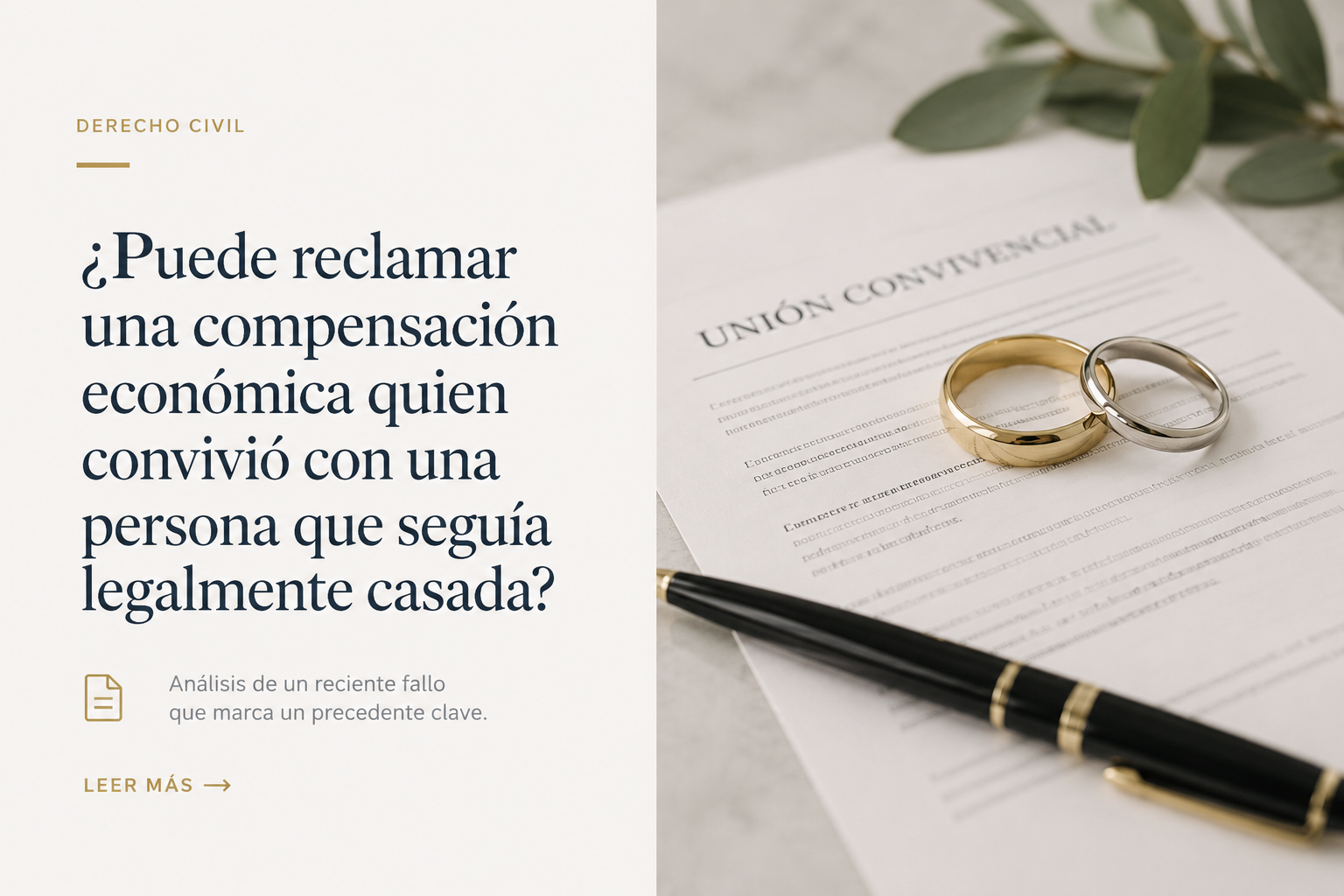 Compensación económica unión convivencial impedimento de ligamen — Oudin Legal Posadas Misiones